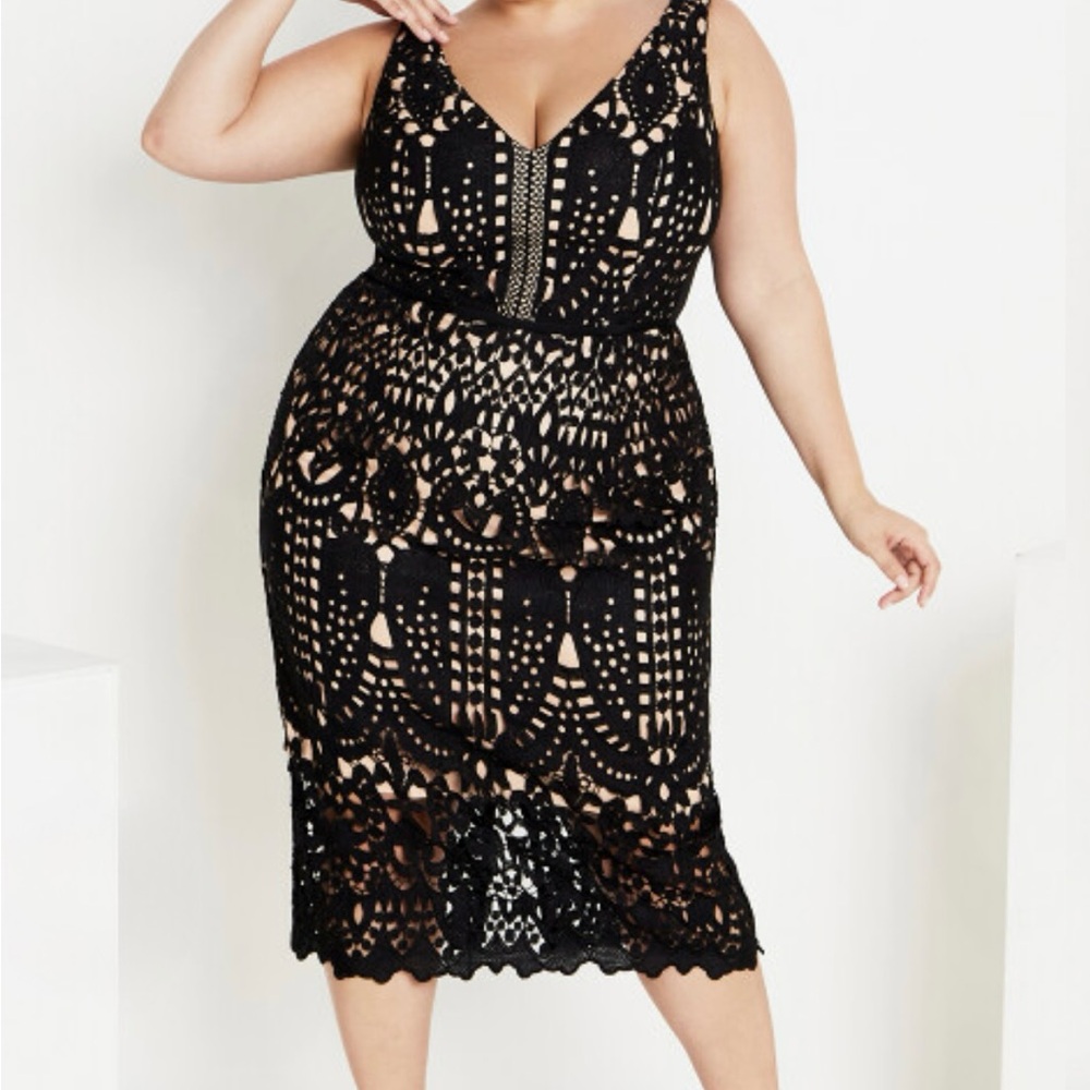 City Chic -Black Lace Dress